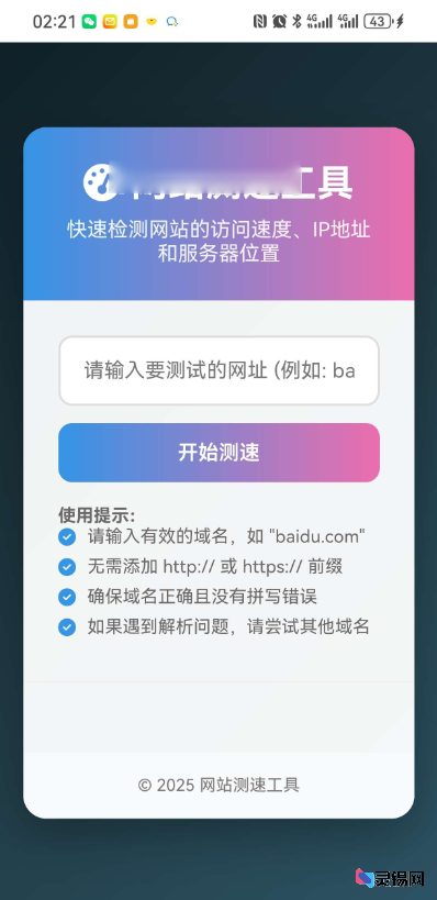 网站性能检测：精准测速与IP定位-灵锡网