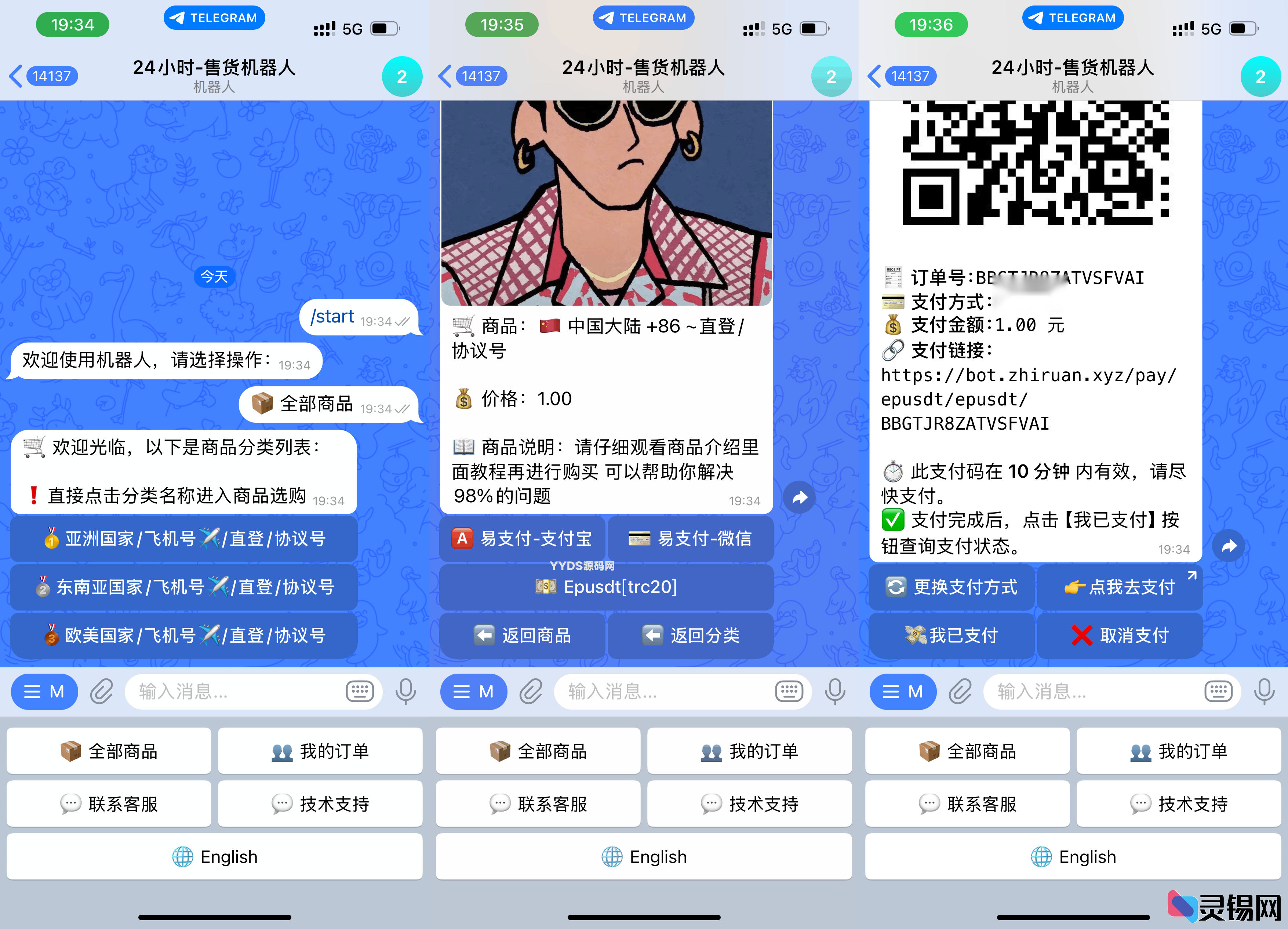 TG发卡机器人:USDT支持与双语界面(独角数版)-灵锡网