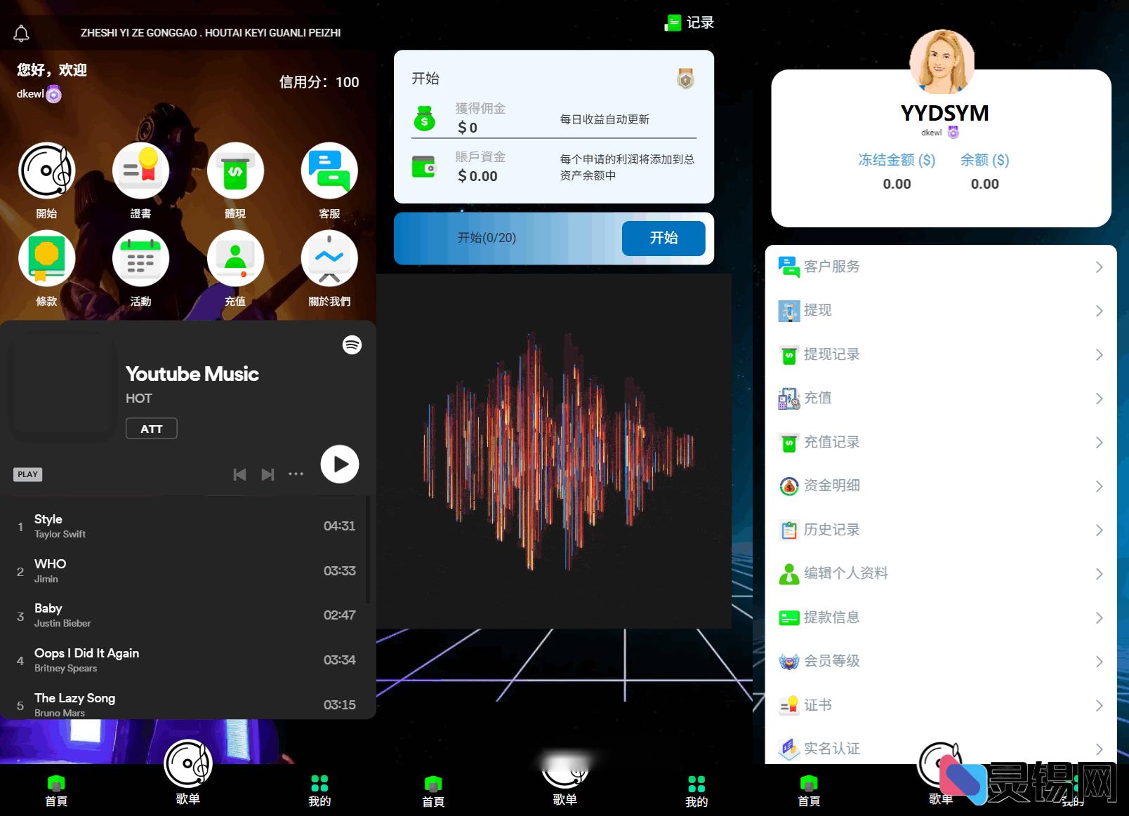 海外音乐刷单系统源码多语言PHP开源-灵锡网