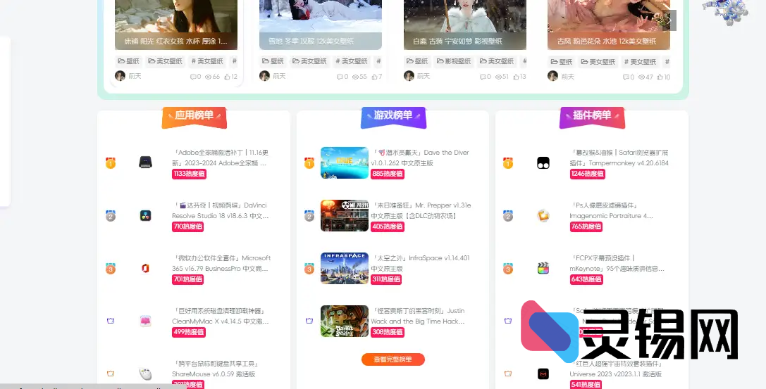 仿macgf官方首页的文章类别排行榜（适配子比主题最新版！！！）整合小工具版本-灵锡网