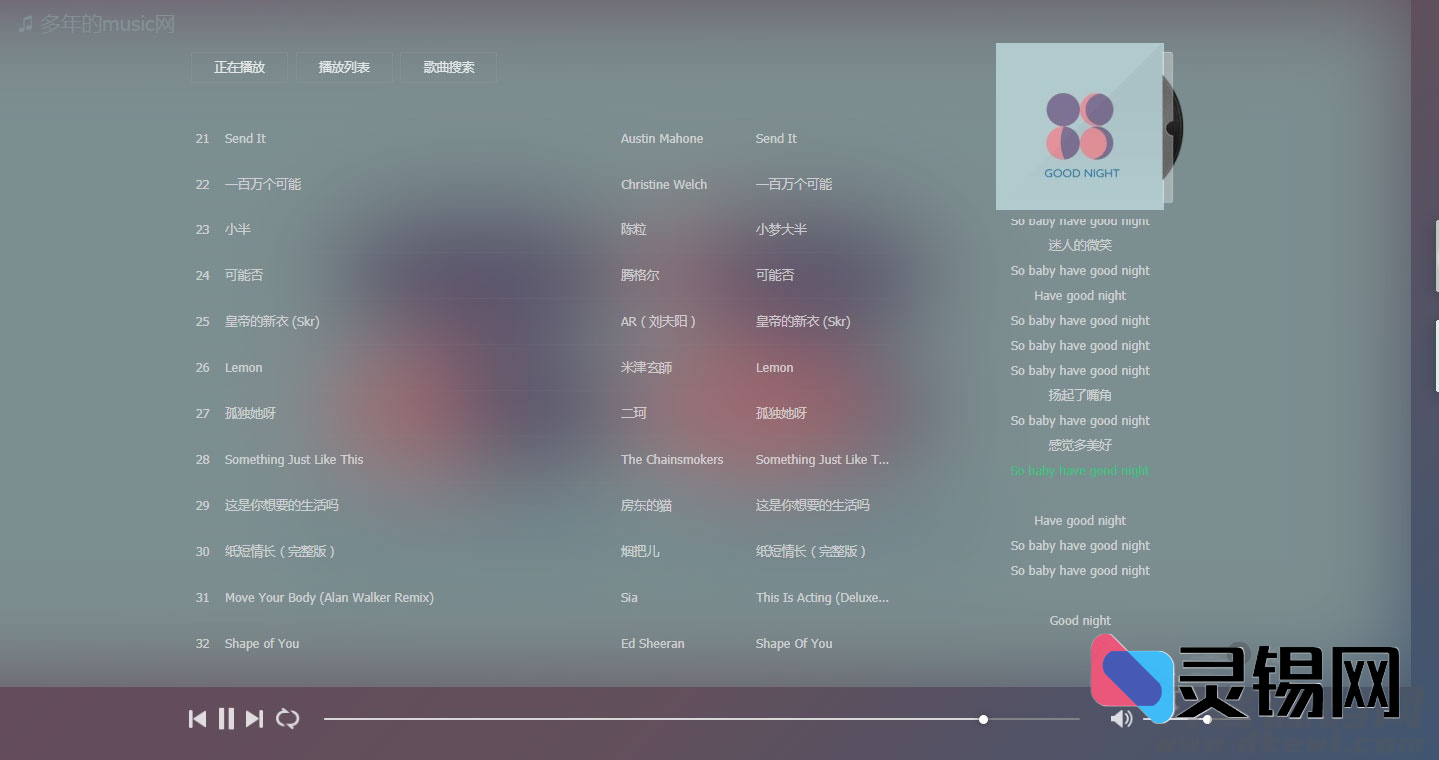 高质感PHP在线音乐分享平台完整源码-灵锡网