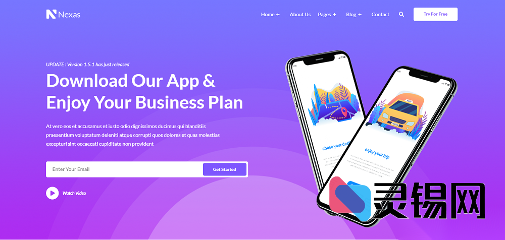 多功能App软件企业宣传网页模板-灵锡网