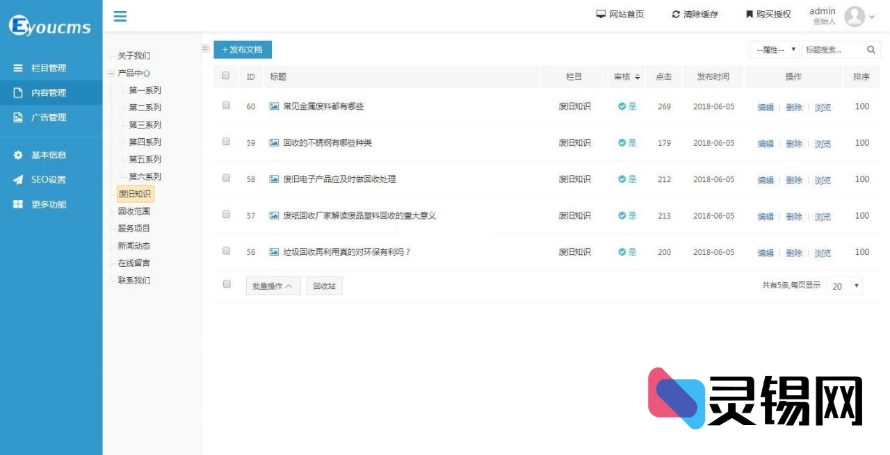 环保回收网站系统源代码2.4迭代版-灵锡网