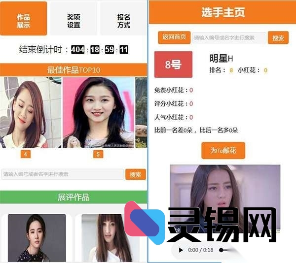 带鲜花礼物功能的自适应投票系统3.2.1，微信端完美体验-灵锡网