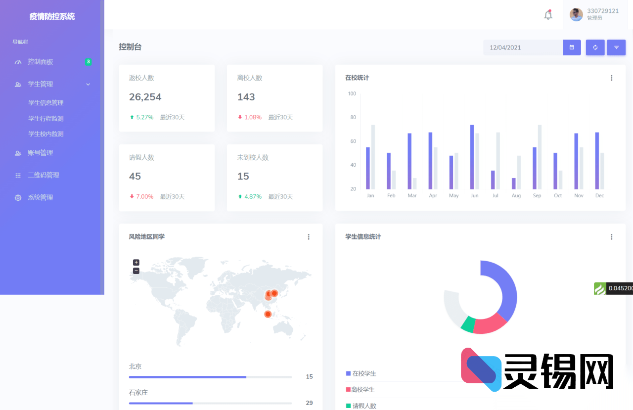 高校疫情防控出入记录系统ThinkPHP全开源代码包-灵锡网